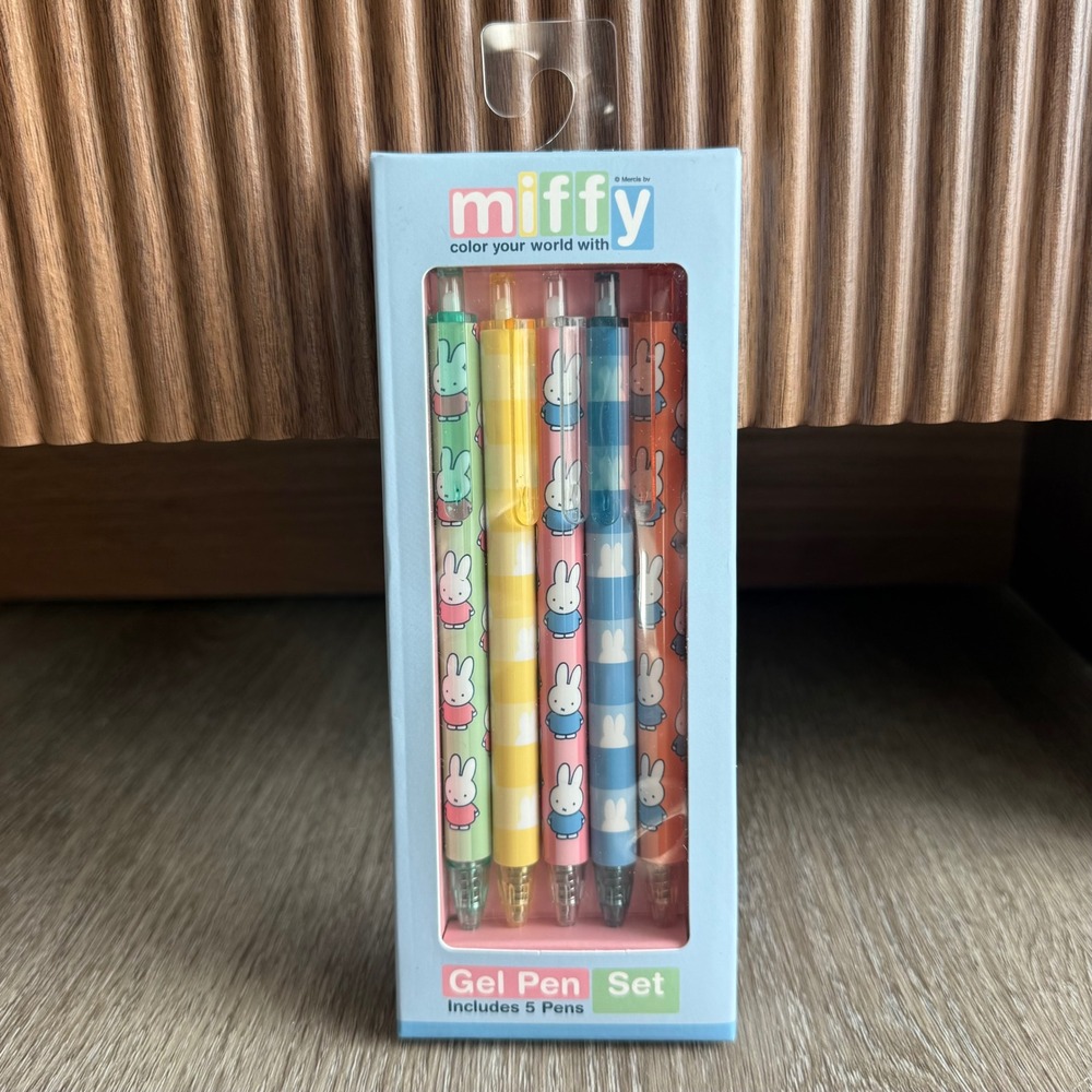Miffy Dick Bruna Gel Pen Set 5 Pack Multi Color Retractable MY134 Orange Circle